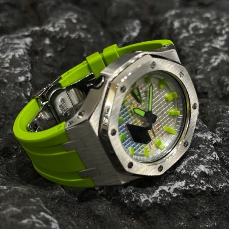 Ga2100 Disco Dial Green Hour Marker Rubber Strap