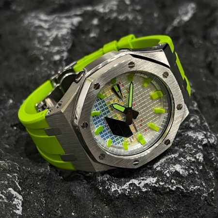 Ga2100 Disco Dial Green Hour Marker Rubber Strap 