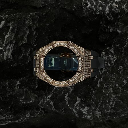 Ga2100 Gold Diamond Case Black Rubber Strap