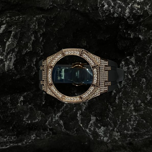 Ga2100 Gold Diamond Case Black Rubber Strap