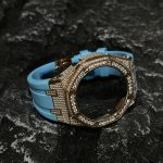 Ga2100 Gold Diamond Case Blue Rubber Strap