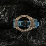 Ga2100 Gold Diamond Case Blue Rubber Strap