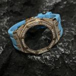 Ga2100 Gold Diamond Case Blue Rubber Strap