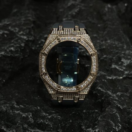 Ga2100 Gold Diamond Case Gray Rubber Strap