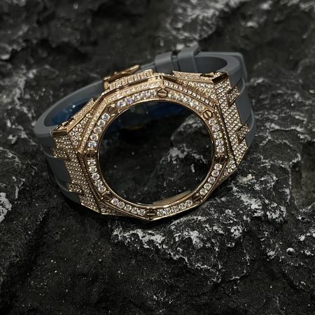 Ga2100 Gold Diamond Case Gray Rubber Strap