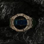 Ga2100 Gold Diamond Case Green Rubber Strap