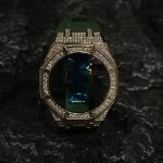Ga2100 Gold Diamond Case Green Rubber Strap