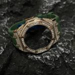 Ga2100 Gold Diamond Case Green Rubber Strap