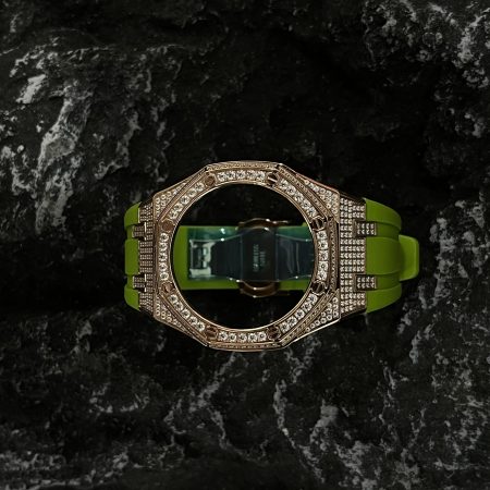 Ga2100 Gold Diamond Case Light Green Rubber Strap
