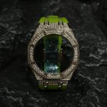 Ga2100 Gold Diamond Case Light Green Rubber Strap