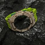 Ga2100 Gold Diamond Case Light Green Rubber Strap