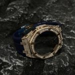 Ga2100 Gold Diamond Case Navy Blue Rubber Strap