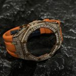 Ga2100 Gold Diamond Case Orange Rubber Strap