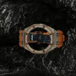 Ga2100 Gold Diamond Case Orange Rubber Strap