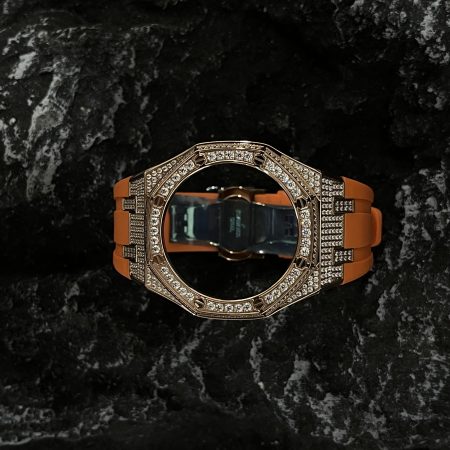 Ga2100 Gold Diamond Case Orange Rubber Strap