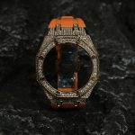 Ga2100 Gold Diamond Case Orange Rubber Strap