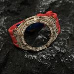 Ga2100 Gold Diamond Case Red Rubber Strap