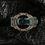 Ga2100 Gold Diamond Case Tiffany Blue Rubber Strap