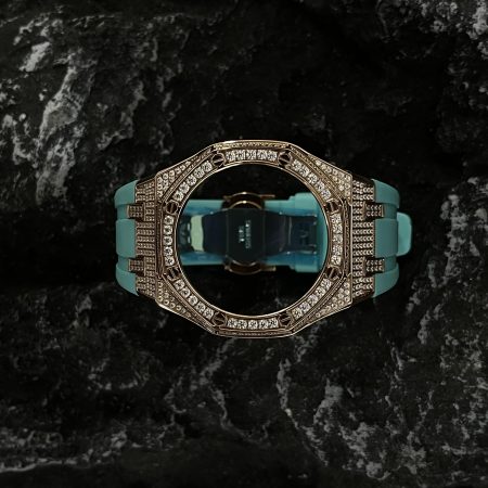 Ga2100 Gold Diamond Case Tiffany Blue Rubber Strap