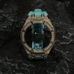 Ga2100 Gold Diamond Case Tiffany Blue Rubber Strap