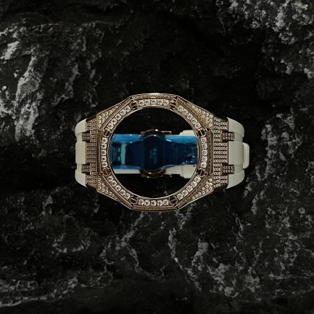 Ga2100 Gold Diamond Case White Rubber Strap