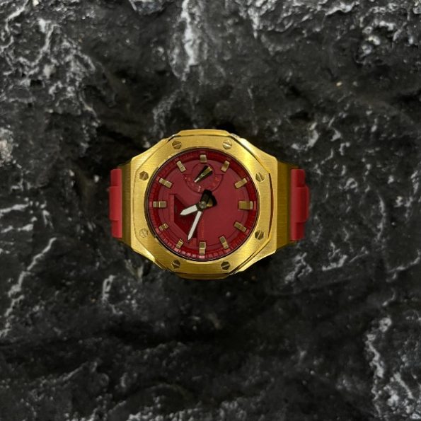 Ga2100 Gold & Red Watch Mod