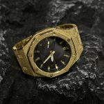 Ga2100 Mod Black Dial Gold Frosted Steel Watch Band 