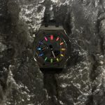 Ga2100 Mod Black Watch With Rainbow Hour Marker