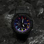 Ga2100 Mod Galaxy Dial Rainbow Hour Marker Steel Watch
