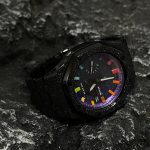 Ga2100 Mod Galaxy Dial Rainbow Hour Marker Steel Watch