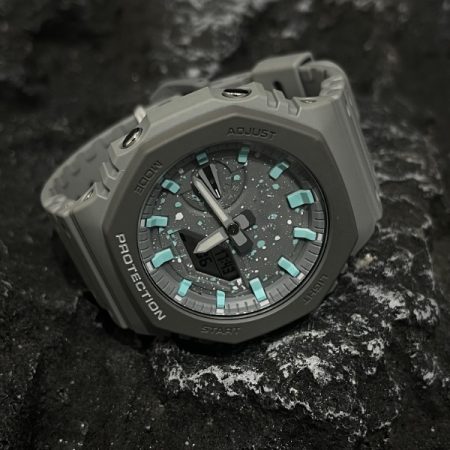 Ga2100 Mod Gray Case Tiffany Blue Hour Marker Watch