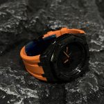 Ga2100 Mod Orange Hour Marker Black Core Rubber Strap Watch