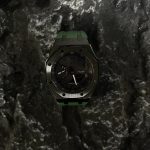 Ga2100 Mod Watch Black Core Green Rubber Strap Band