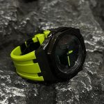 Ga2100 Mod Watch Black Core Light Green Watchhand Rubber Strap
