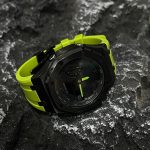 Ga2100 Mod Watch Black Core Light Green Watchhand Rubber Strap 
