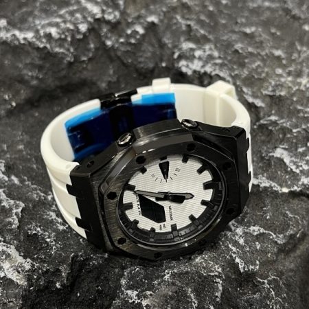 Ga2100 Mod Watch Black And White Rubber Strap Band