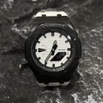 Ga2100 Mod Watch Black And White Rubber Strap Band