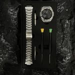 Ga2100 Mod Kit Full Silver Diamond Case Stainless Steel Strap Band