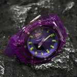 Ga2100 Purple Watch With Green Hour Marker