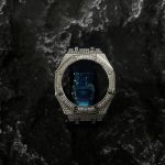 Ga2100 Silver Diamond Case Black Rubber