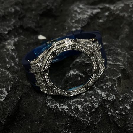 Ga2100 Silver Diamond Case Black Rubber 