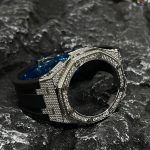 Ga2100 Silver Diamond Case Black Rubber