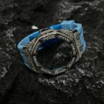Ga2100 Silver Diamond Case Blue Rubber 