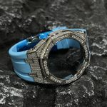 Ga2100 Silver Diamond Case Blue Rubber