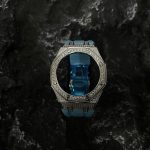 Ga2100 Silver Diamond Case Blue Rubber