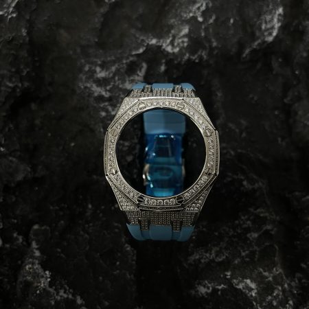 Ga2100 Silver Diamond Case Blue Rubber