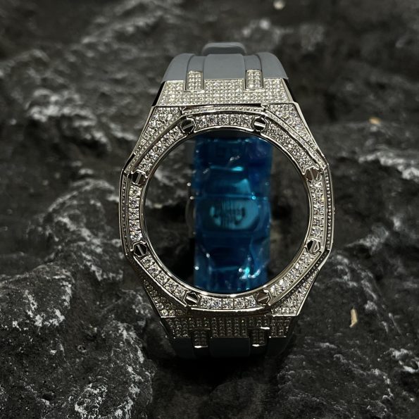 Ga2100 Silver Diamond Case Gray Rubber