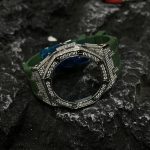 Ga2100 Silver Diamond Case Green Rubber