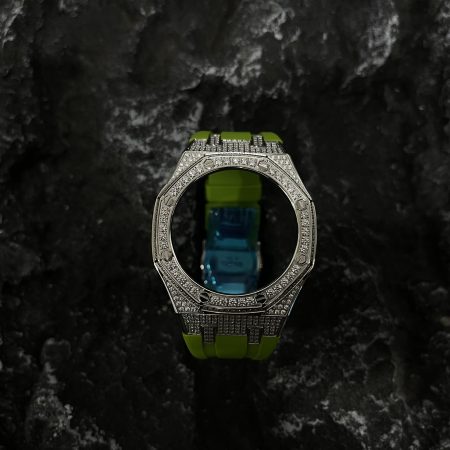 Ga2100 Silver Diamond Case Light Green Rubber