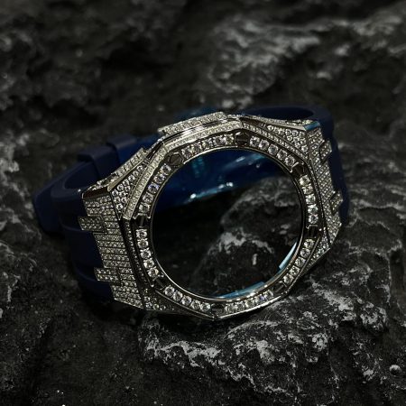 Ga2100 Silver Diamond Case Navy Blue Rubber 
